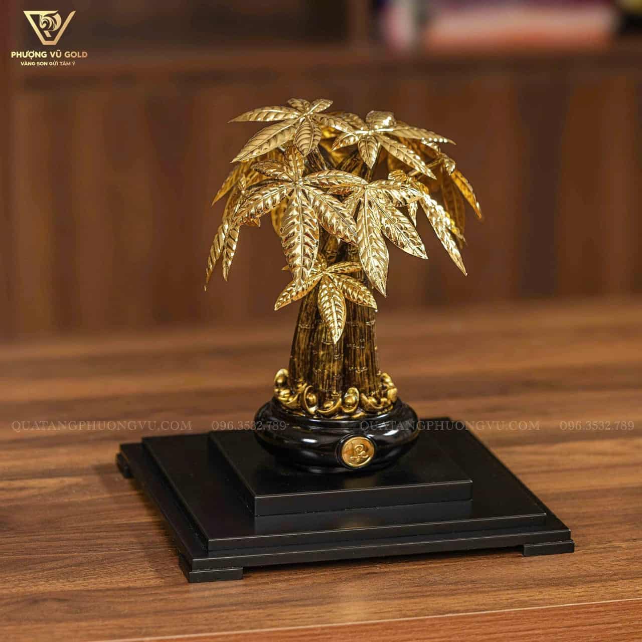 Cây Phong Thủy Mạ Vàng 24K – Quà Tặng Trang Trí Văn Phòng Cao Cấp | Phượng Vũ Gold