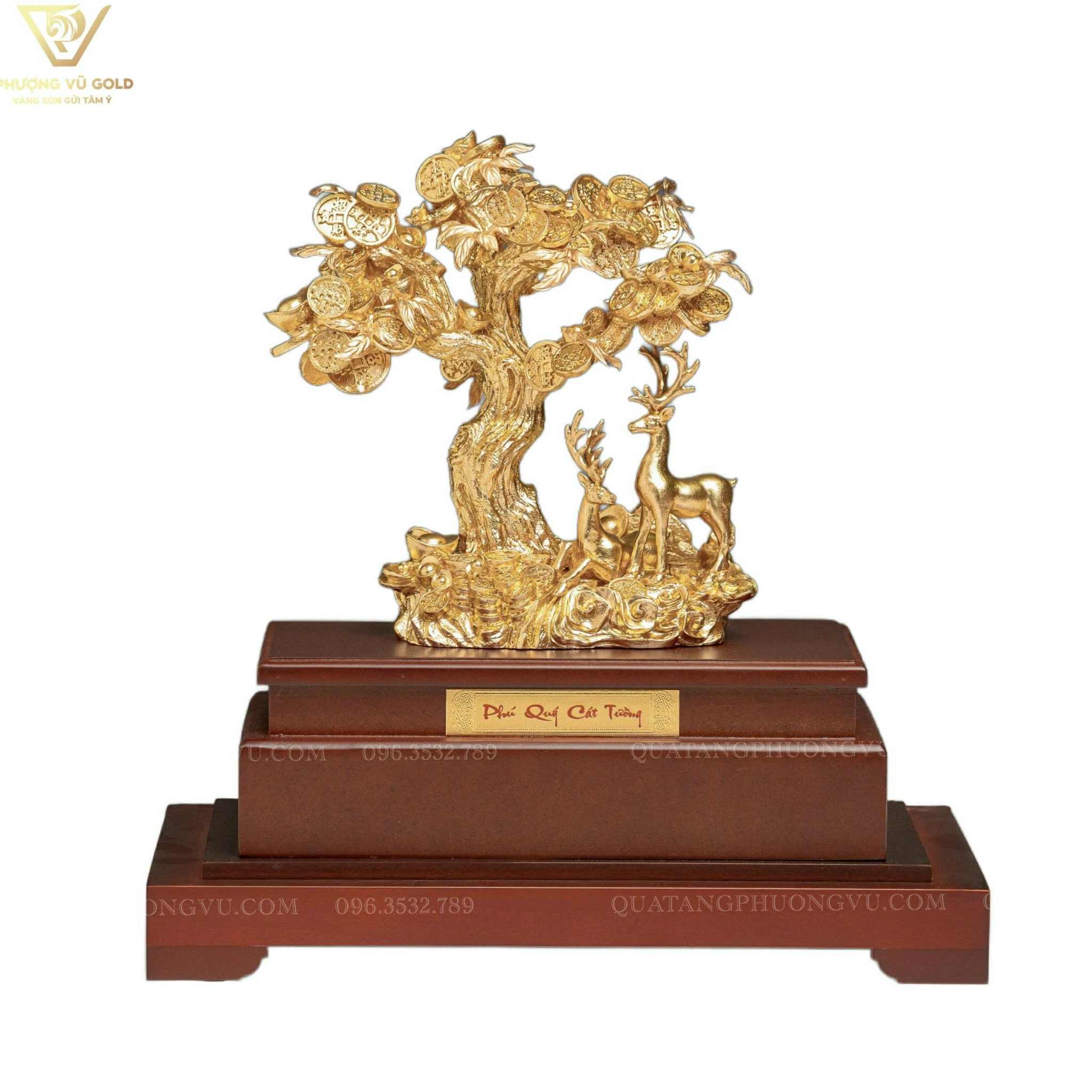 Hươu Phú Quý Dát Vàng 24K – Quà Tặng Doanh Nhân, Khai Trương | Phượng Vũ Gold