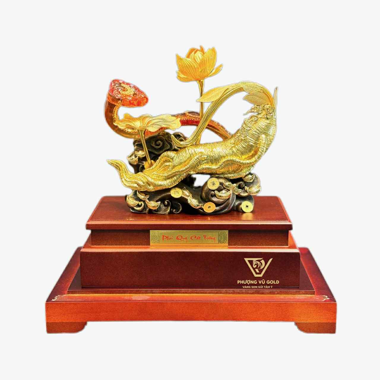 Sâm Ngọc Linh Sen Như Ý Mạ Vàng 24K | Phượng Vũ Gold