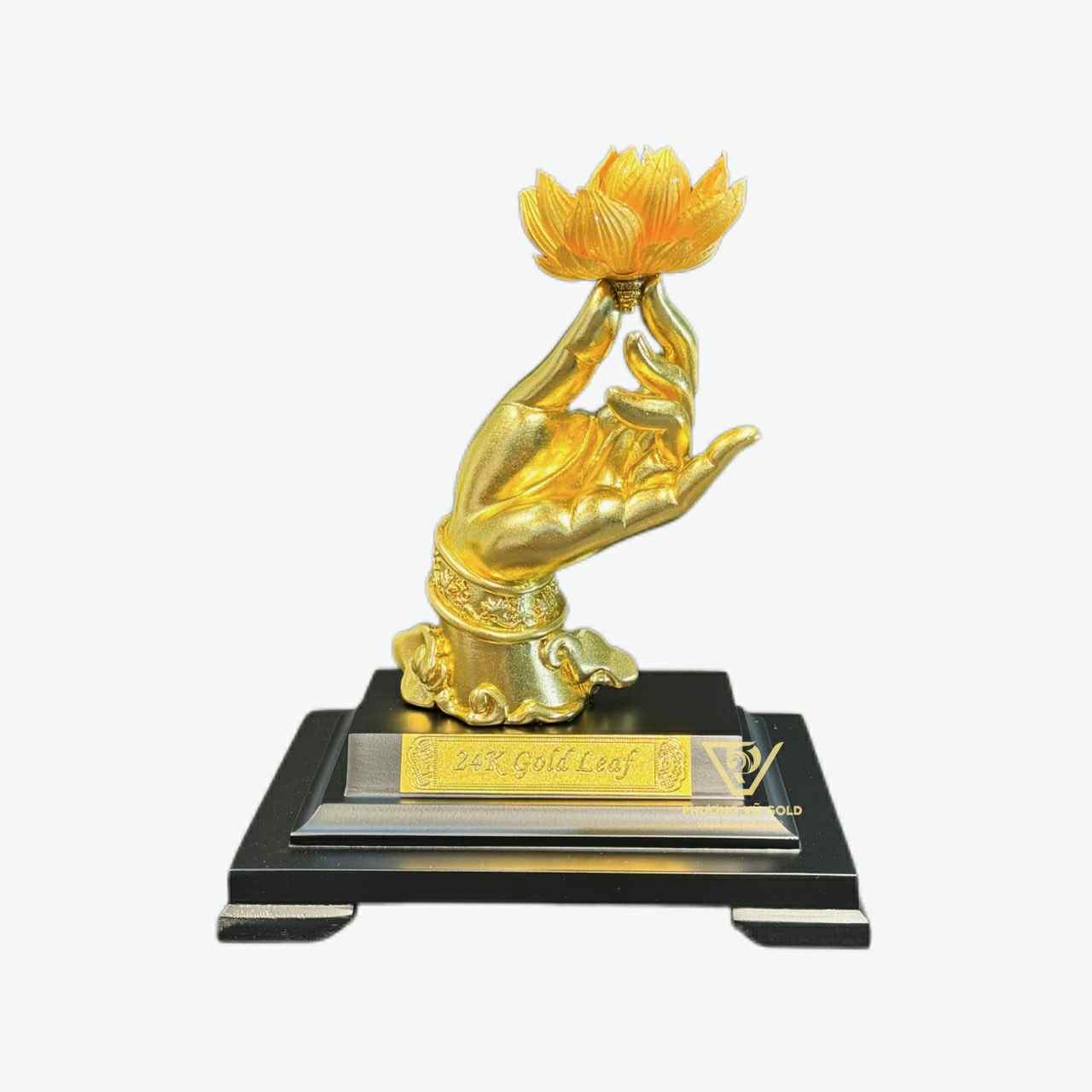 Tay Phật Hoa Sen Mạ Vàng 24K - Quà Tặng Sếp Cao Cấp | Phượng Vũ Gold