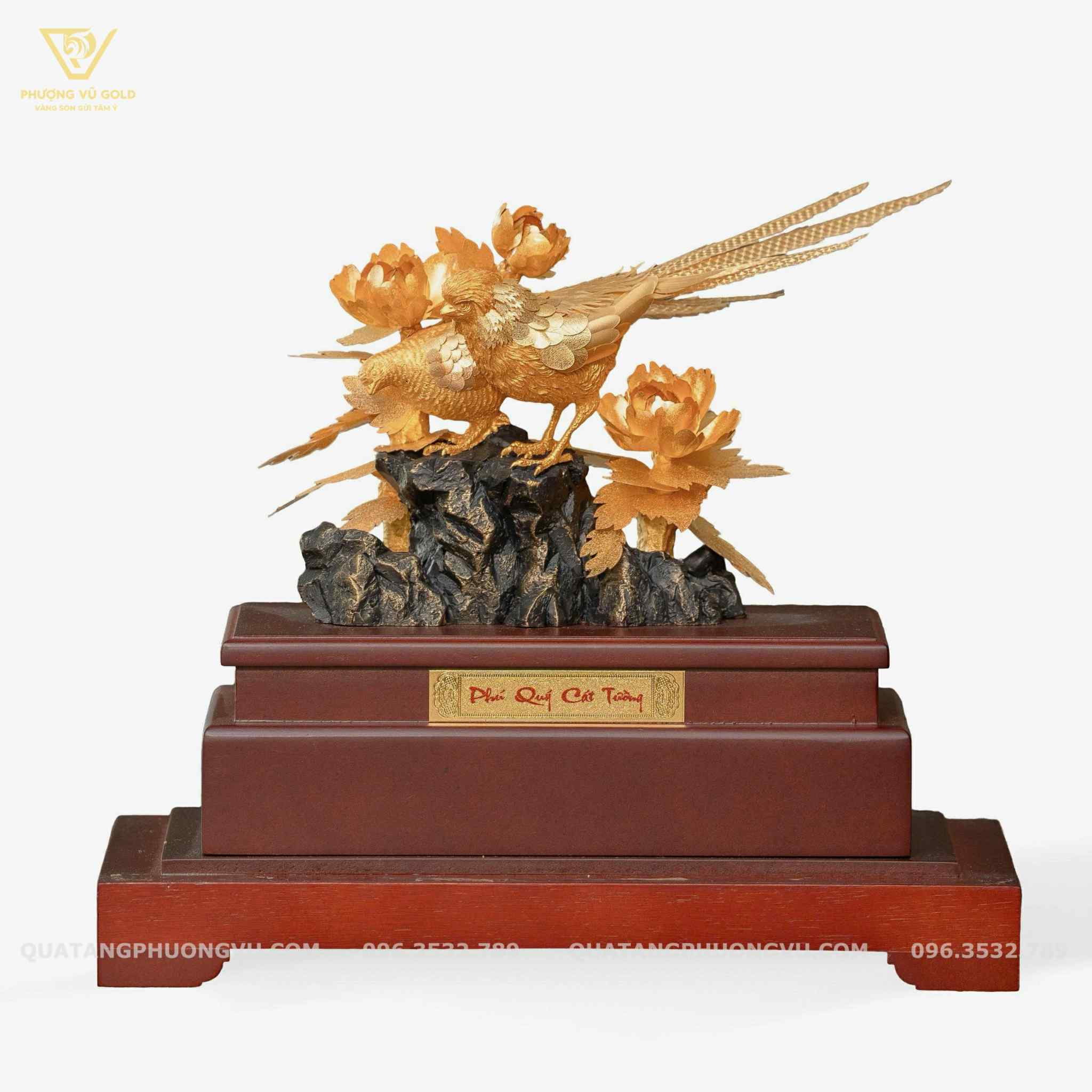 Tượng Chim Yến Phú Quý Mạ Vàng 24K – Quà Tặng Phong Thủy VIP | Phượng Vũ Gold