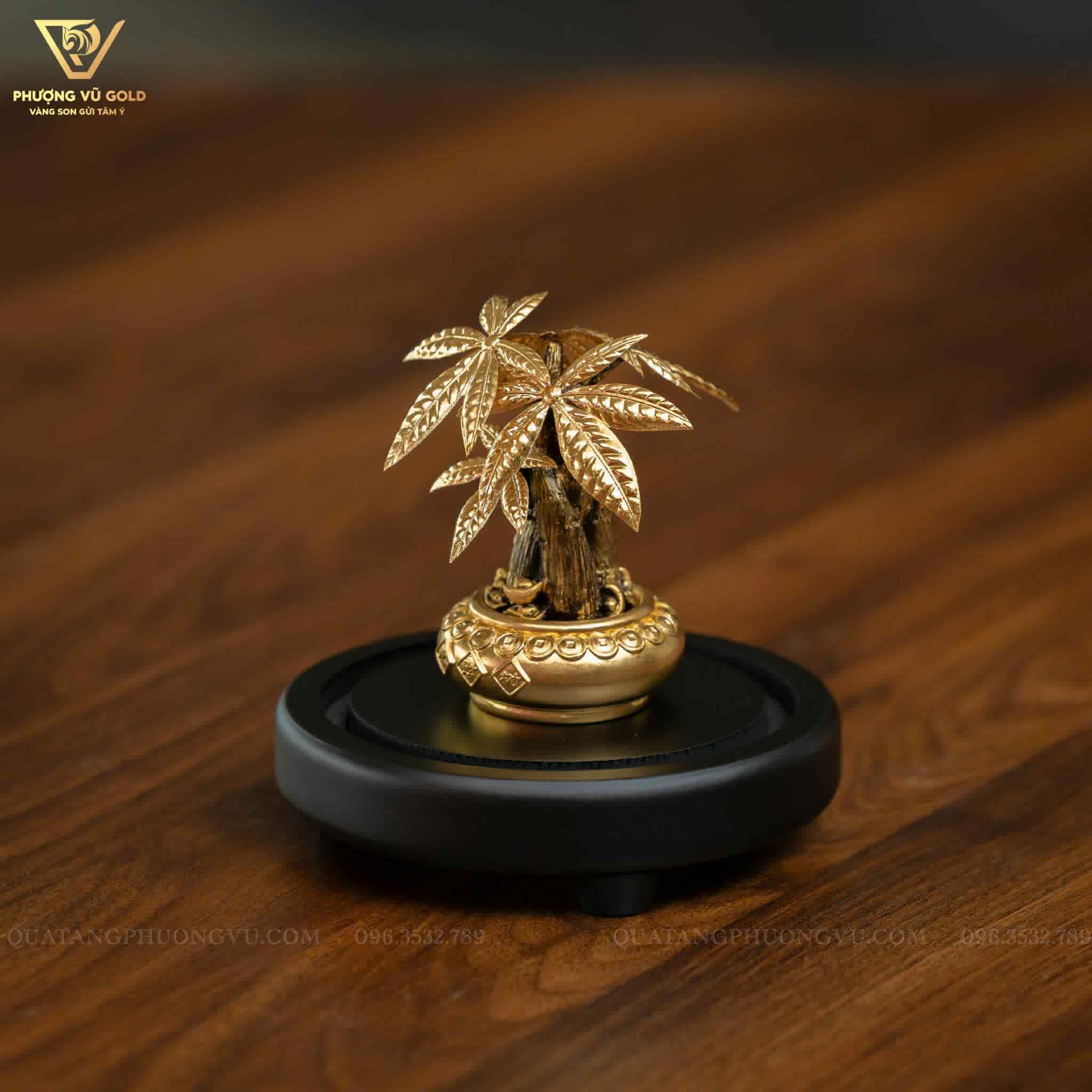 Cây Kim Ngân Nhỏ Dát Vàng 24K – Quà Tặng Tài Lộc | Phượng Vũ Gold