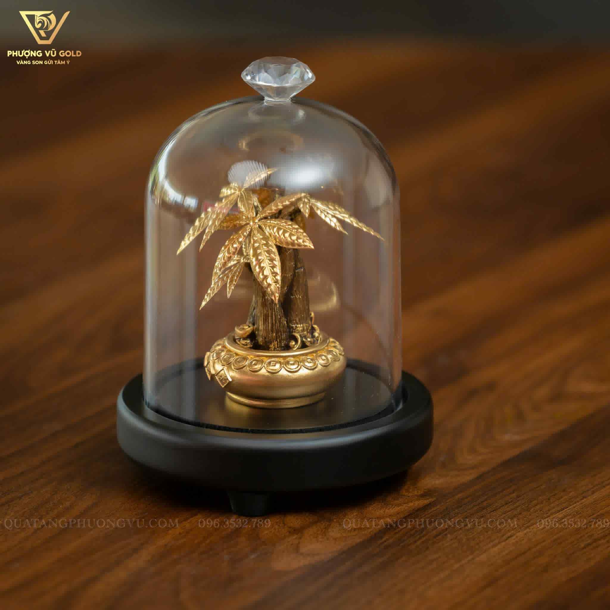Cây Kim Ngân Nhỏ Dát Vàng 24K – Quà Tặng Tài Lộc | Phượng Vũ Gold
