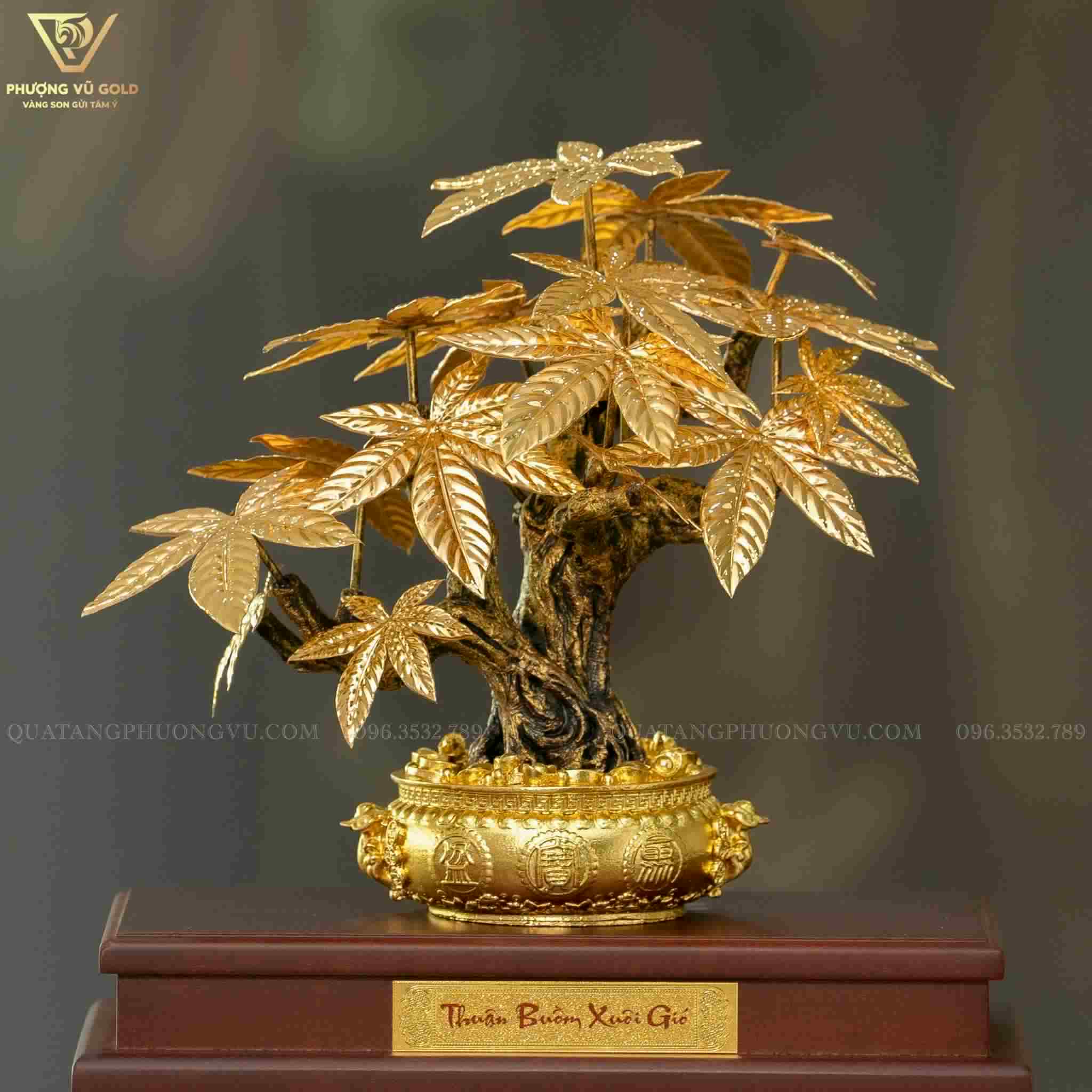 Cây Kim Ngân Phú Quý Dát Vàng 24K – Quà Tặng Tài Lộc | Phượng Vũ Gold