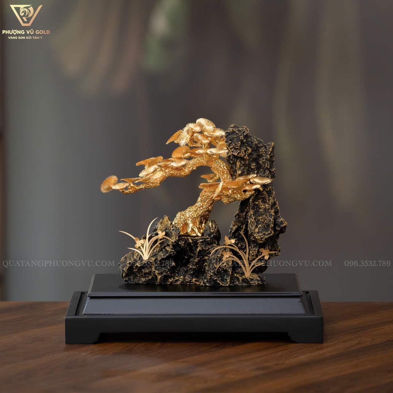 Cây Tùng La Hán Dát Vàng 24K – Quà Tặng Vip | Phượng Vũ Gold