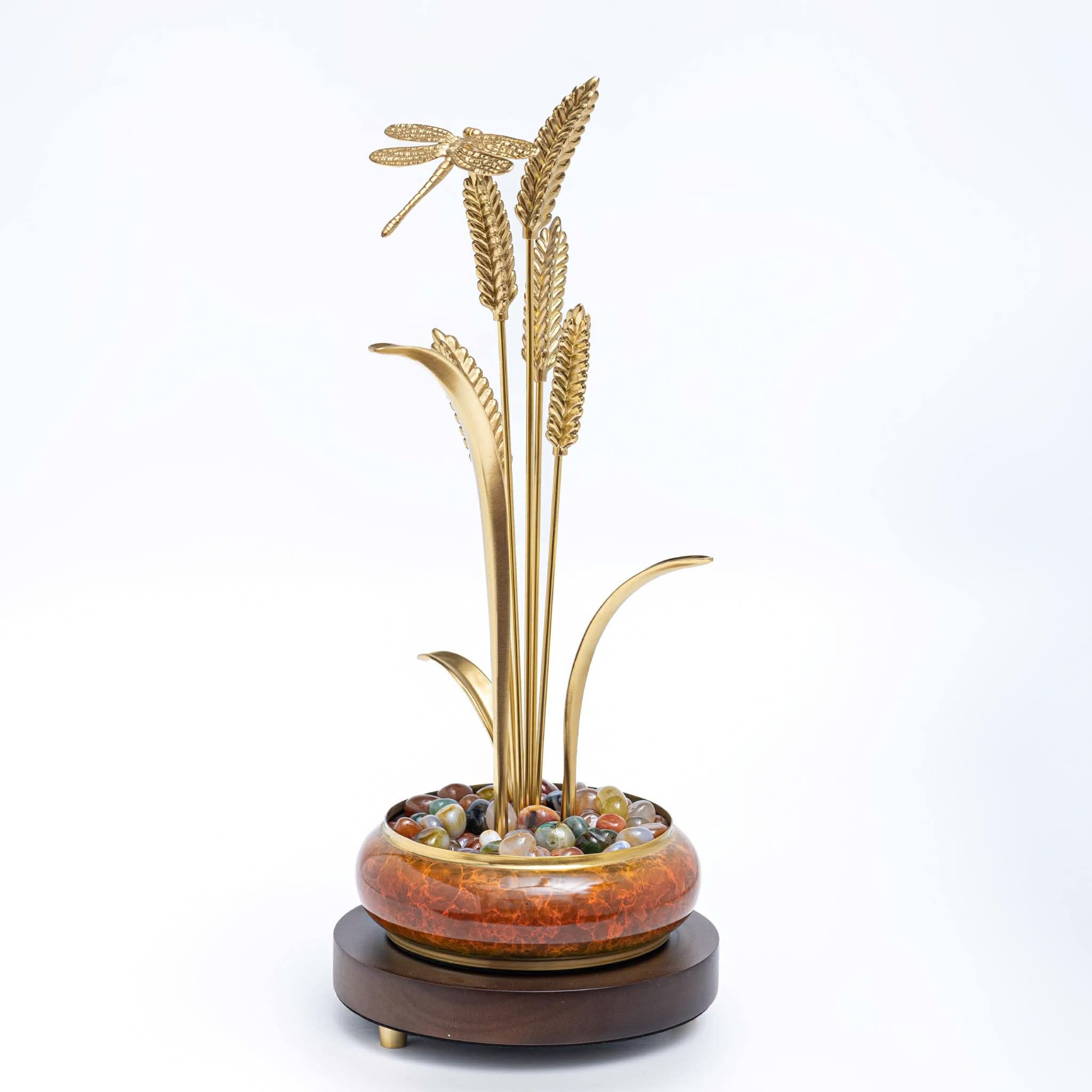 Chậu Cây Lúa Dát Vàng 24K – Quà Tặng Tụ Lộc Cao Cấp | Phượng Vũ Gold