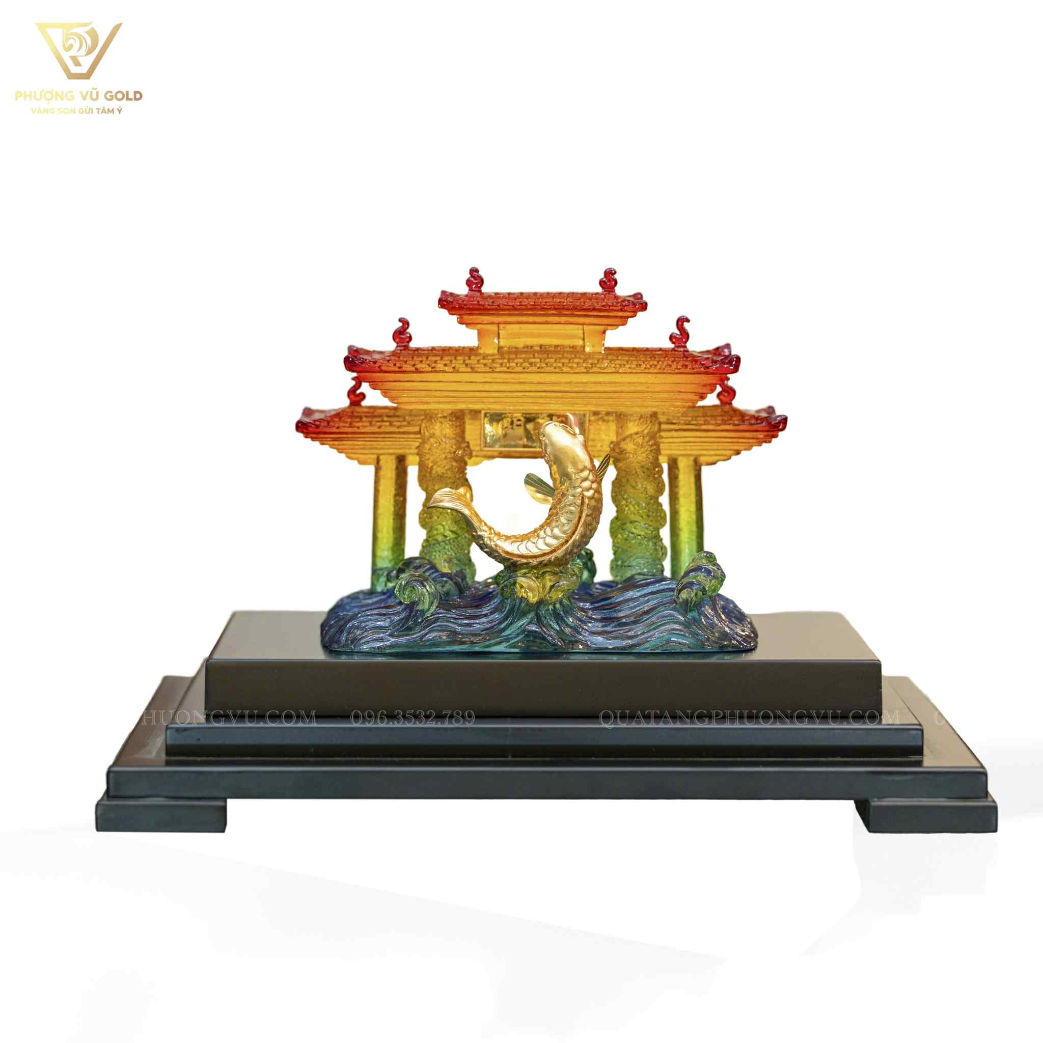 Cá Chép Vượt Vũ Môn Dát Vàng 24K - Quà Tặng Phong Thuỷ | Phượng Vũ Gold