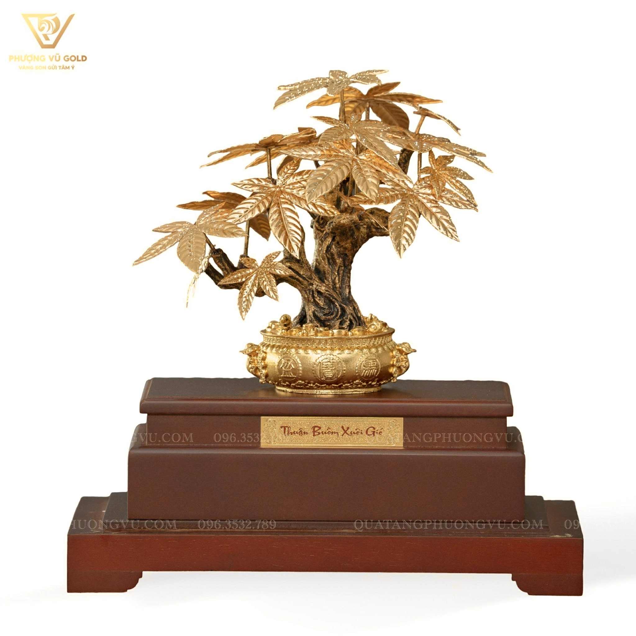 Cây Kim Ngân Phú Quý Dát Vàng 24K - Quà Tặng Tài Lộc | Phượng Vũ Gold