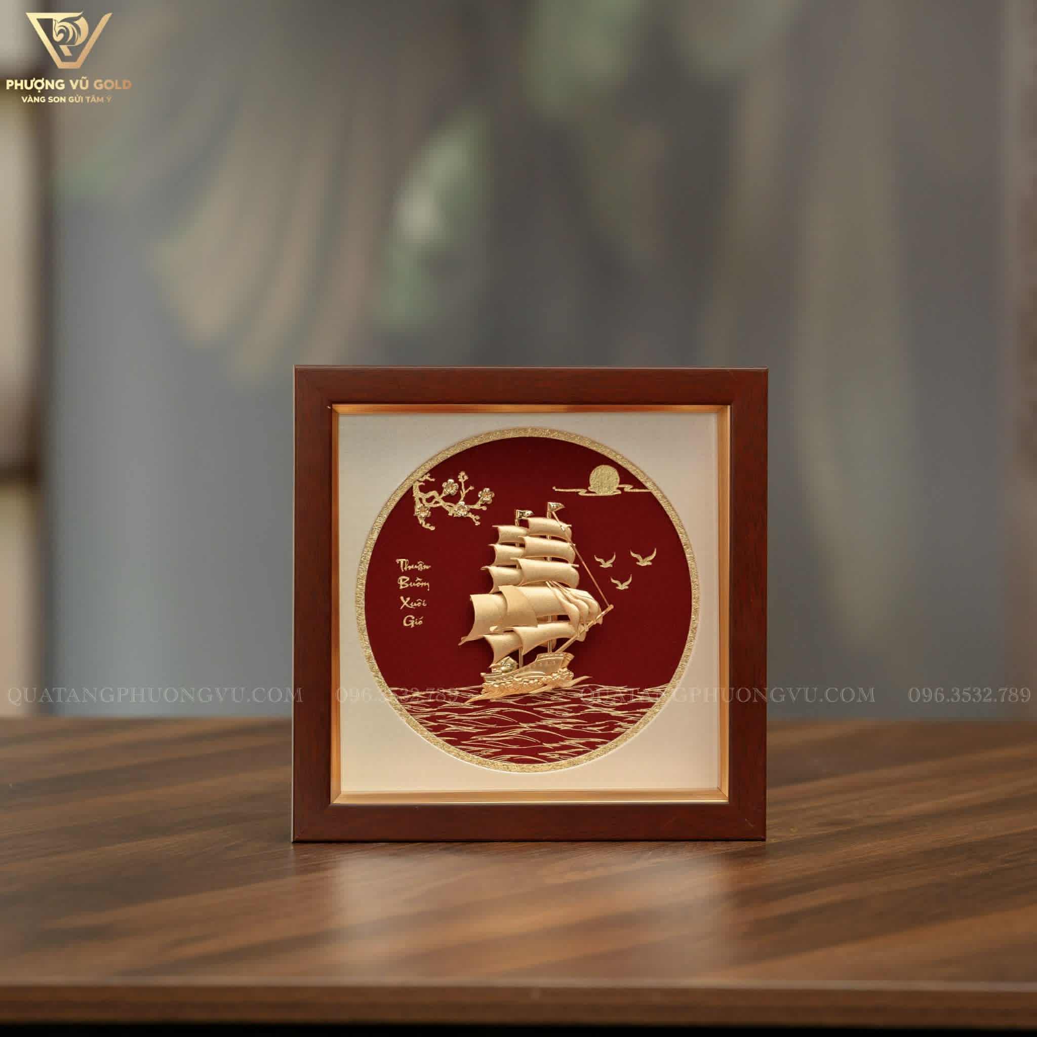 Tranh Thuận Buồm Xuôi Gió Dát Vàng – Tặng Khai Trương & Tân Gia | Phượng Vũ Gold