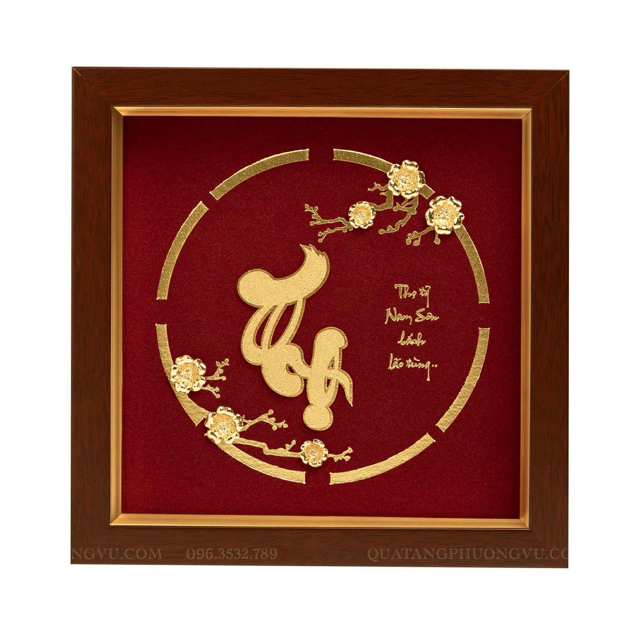 Tranh Chữ Thọ Dát Vàng 24K – Quà Tặng Mừng Thọ Cao Cấp | Phượng Vũ Gold