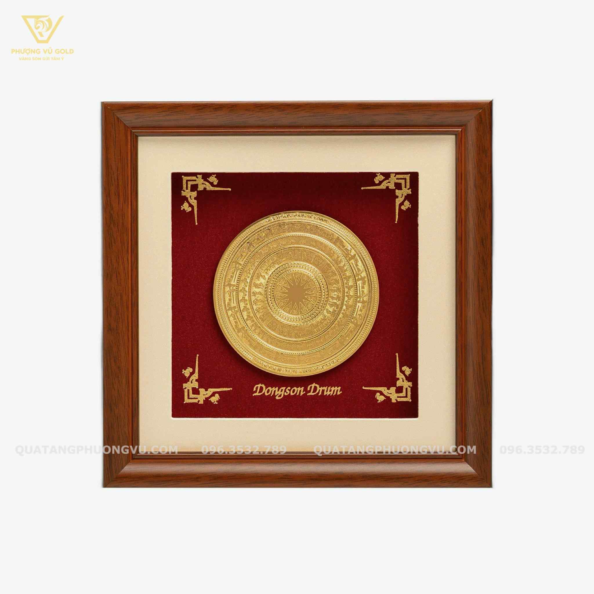 Tranh Trống Đồng Đông Sơn Dát Vàng 24K – Quà Tặng Văn Hoá | Phượng Vũ Gold