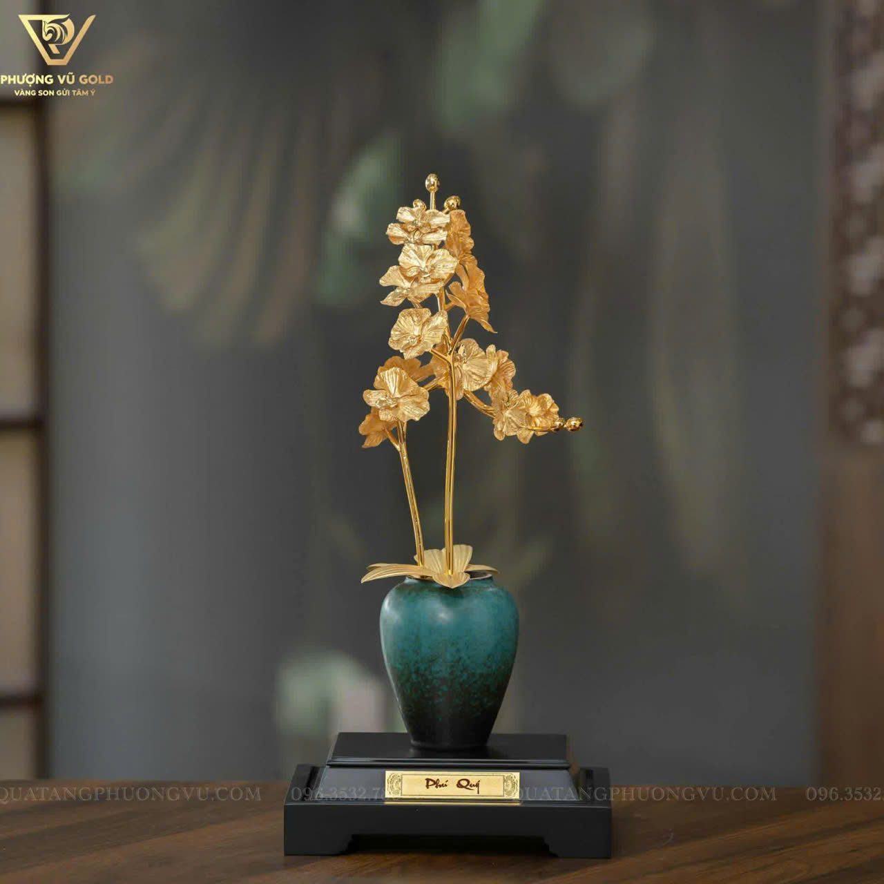 Bình Hoa Lan Dát Vàng 24K – Quà Tặng Tân Gia, Khai Trương | Phượng Vũ Gold